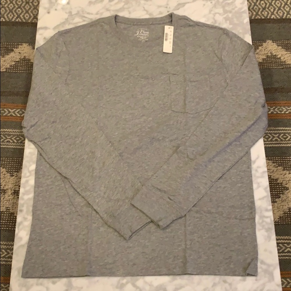 NWT J. Crew Long-Sleeve T-Shirt, Grey, Large